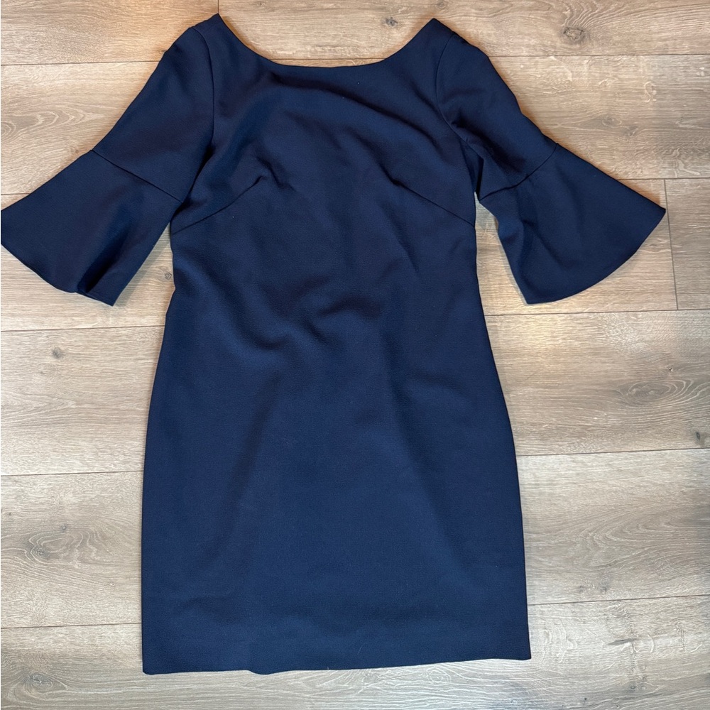 Vince Camaro Navy bell sleeve shift dress